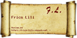 Frics Lili névjegykártya